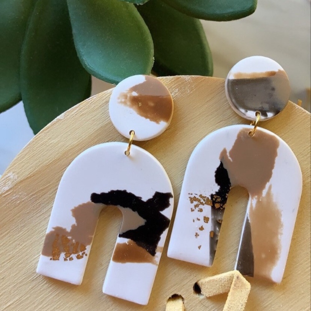 Handmade polymer clay earrings that I personally made